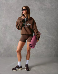 Printed zip-up neck sweatshirt