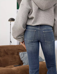 Low-rise bootcut jeans