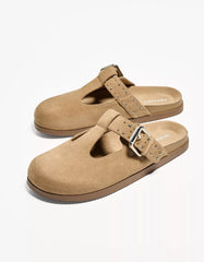 Clogs with buckle detail