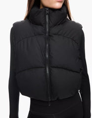 Cropped puffer vest