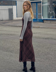 Chiffon blond lace midi dress