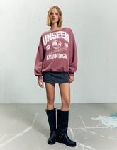 Printed boatneck sweatshirt