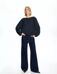 Open-back knit sweater