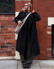 Long drop-shoulder coat
