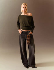 Striped long sleeve sash T-shirt