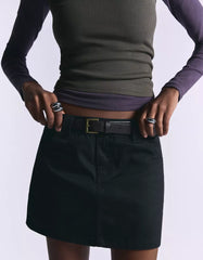Mini skirt with belt