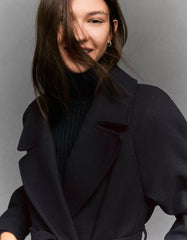Oversize wool blend coat with belt