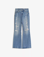 Flared baggy jeans with zippers