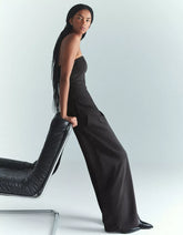 Voluminous double-fabric pants