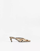 Animal print LEATHER mules