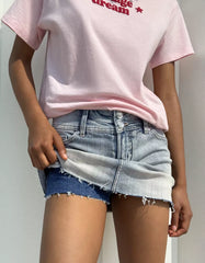 Denim mini skort