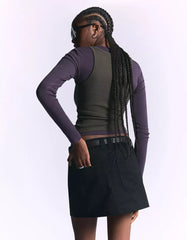 Mini skirt with belt