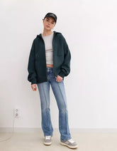 Low-rise bootcut jeans