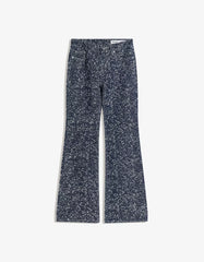 Textured flared baggy jeans