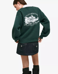 Printed polo collar sweater