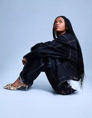 Animal print LEATHER mules