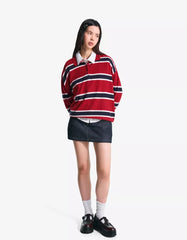 Sweater with polo collar