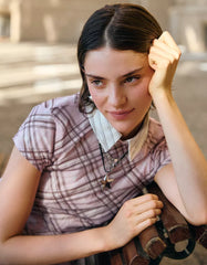 Printed short sleeve tulle T-shirt