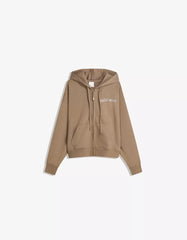 Embroidered zip-up hooded sweatshirt