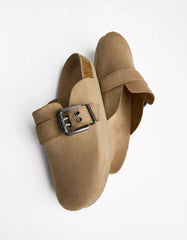 Clogs with buckle detail