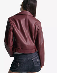 Leather effect biker jacket