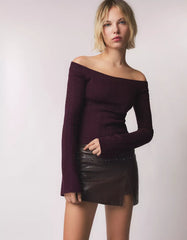 Cable-knit bardot sweater