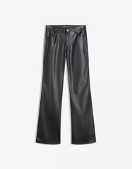 Leather effect bootcut pants