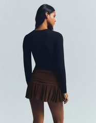 Textured metallic thread mini skirt