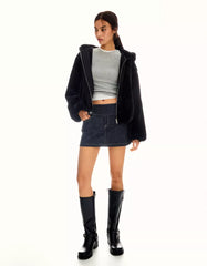 Faux fur hooded jacket