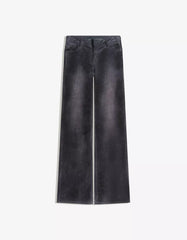 Velvet-effect bootcut jeans