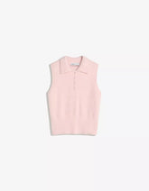 Faux fur polo collar vest