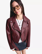 Leather effect biker jacket