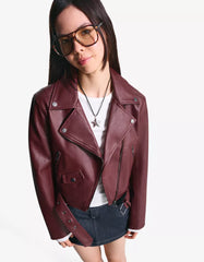 Leather effect biker jacket