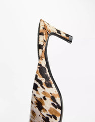 Animal print LEATHER mules