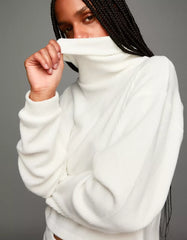 High neck ribbed sweater