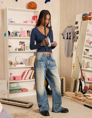 Long sleeve lace-trimmed T-shirt