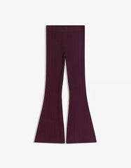 Cable-knit flared pants