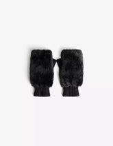 Faux fur mittens