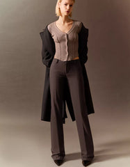 Low-rise boot-cut pants