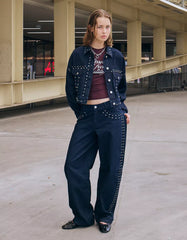 Baggy barrel jeans with studs