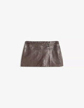 Leather effect mini skirt