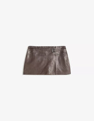 Leather effect mini skirt