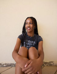 Short sleeve T-shirt with studs and print