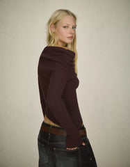 Asymmetric gathered sweater