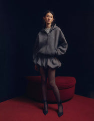 Shiny neoprene-effect sweatshirt