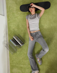 Bootcut jeans with flaps