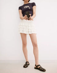 Mini skirt with ruffles