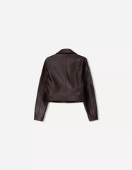 Leather effect biker jacket