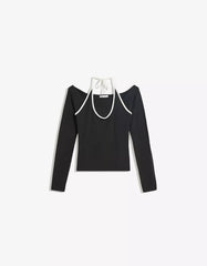Long sleeve halter neck T-shirt