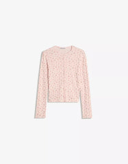 Printed pointelle cardigan